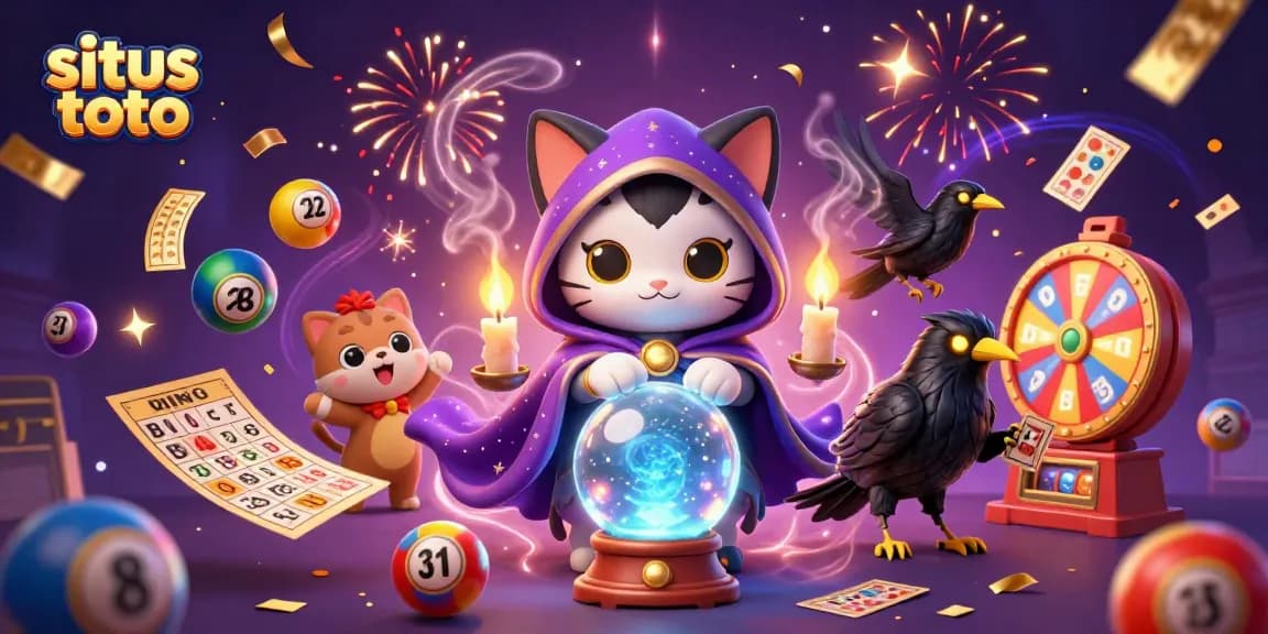 Experience the excitement of situs toto with dynamic lottery elements and mystical characters in an engaging 3D design.