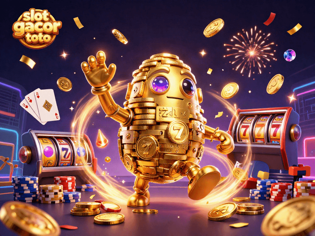 Experience the thrill of slot gacor toto with a dynamic 3D casino illustration.
