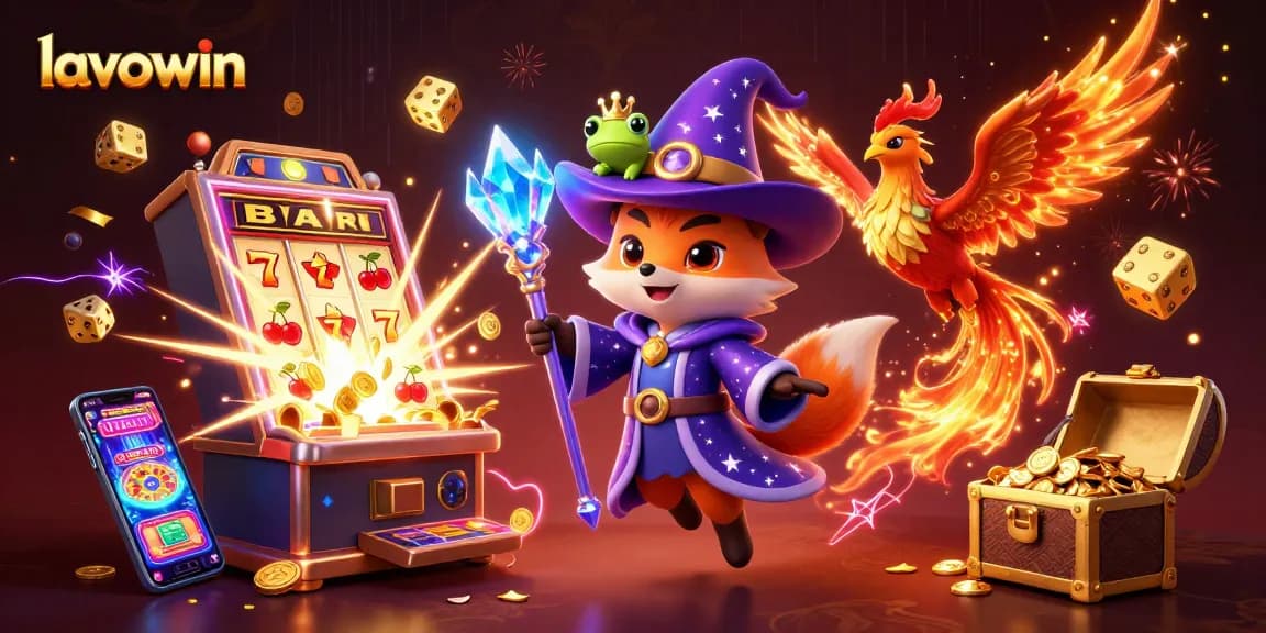 Experience thrilling wins with lavowin at a vibrant casino, featuring magical characters and dynamic gaming elements.