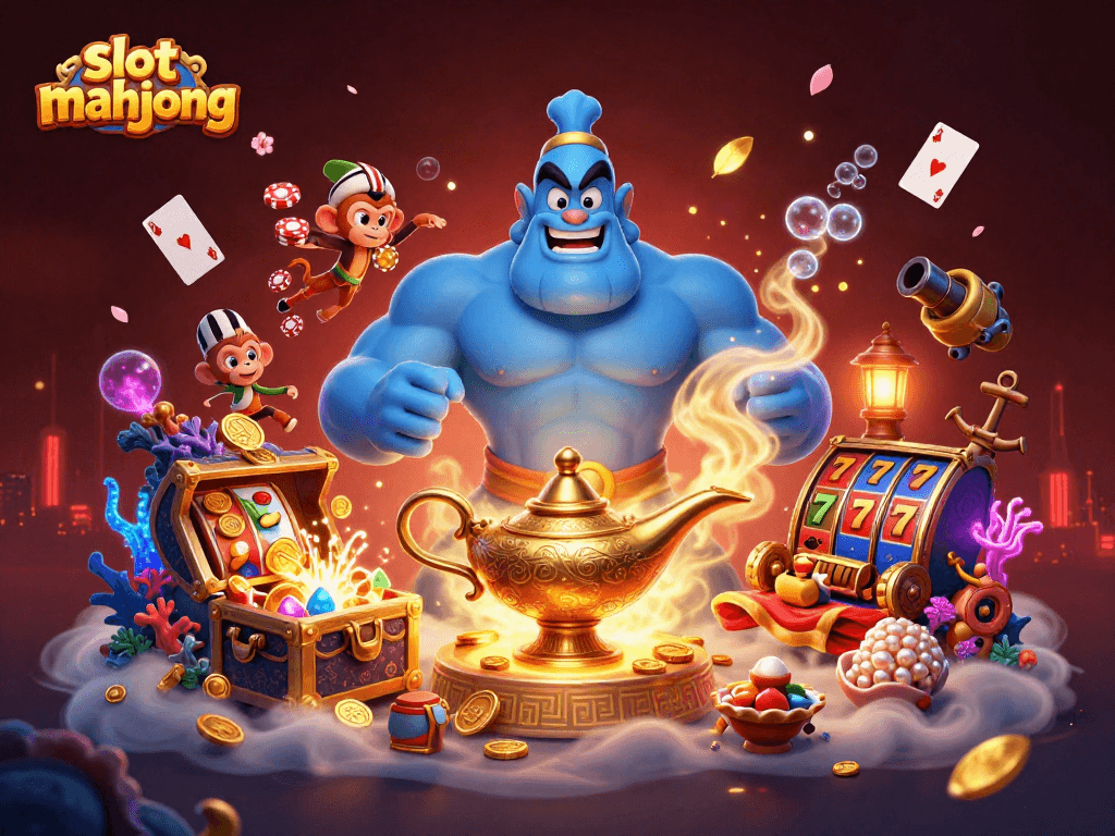 Embark on slot mahjong adventures with genie's magic, riches, and stunning visuals.