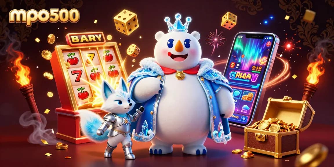 Engage with mpo500's thrilling casino experience featuring vibrant slot machines and captivating characters.