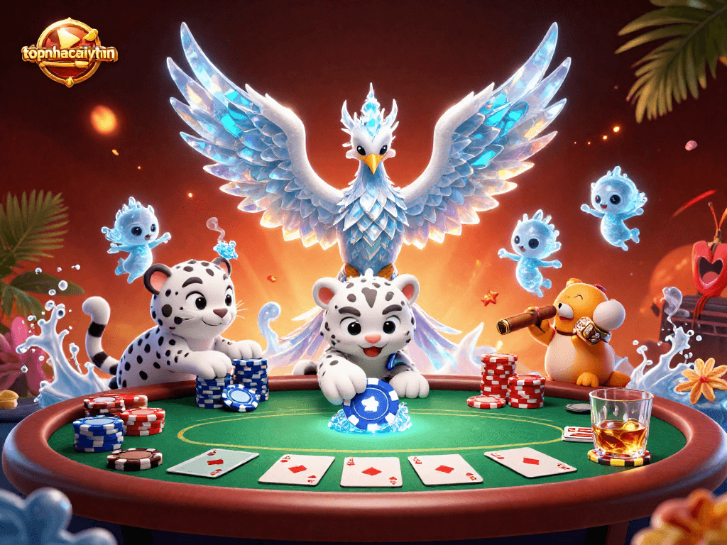 Experience thrilling moments at topnhacaiuytinn with an ice phoenix and poker action.