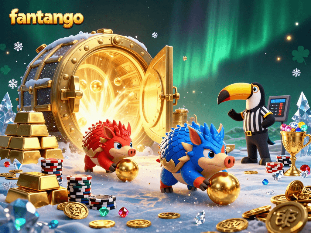 Experience the excitement of fantango as pangolins compete with gold and gems at a casino!