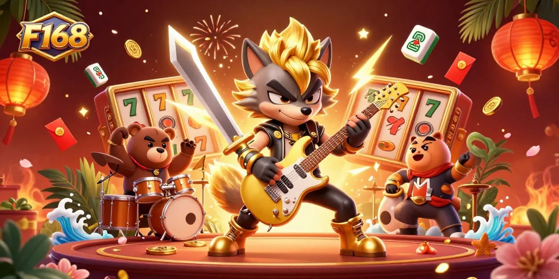 Experience thrilling gaming at F168 with colorful slot themes and vibrant characters in action.