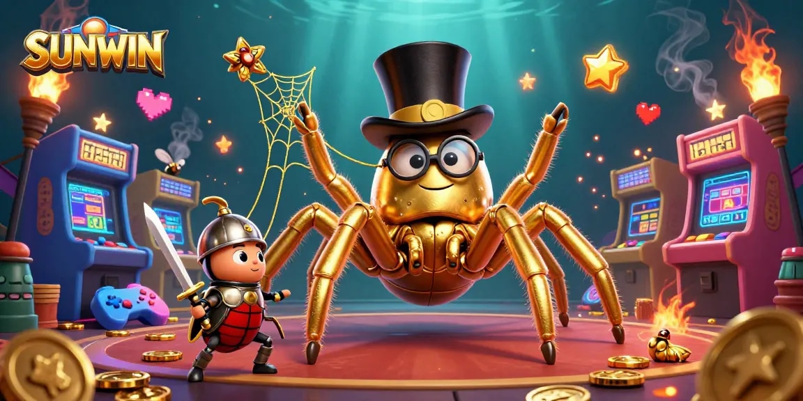 SUNWIN showcases an exciting 3D cartoon illustration with characters embodying the thrill of online gaming.