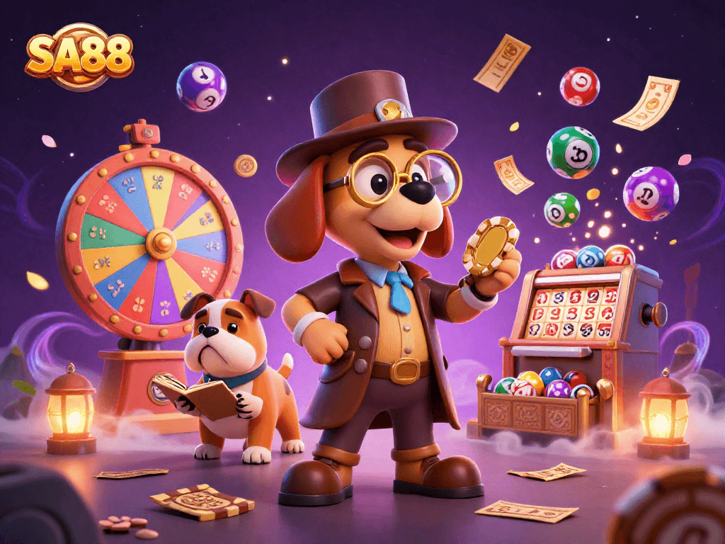 Join SA88's thrilling adventure where a detective bloodhound uncovers golden treasures amidst colorful jackpots!