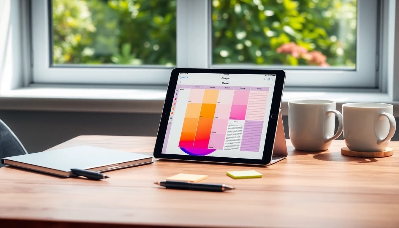 Engage with Digital Planners For iPad prominently displayed on a stylish workspace, inspiring productivity.