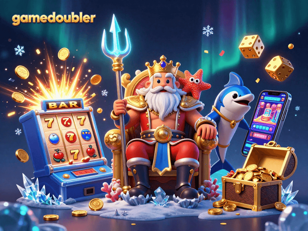 Play exciting slots and games at gamedoubler amidst a vibrant 3D casino fantasy.