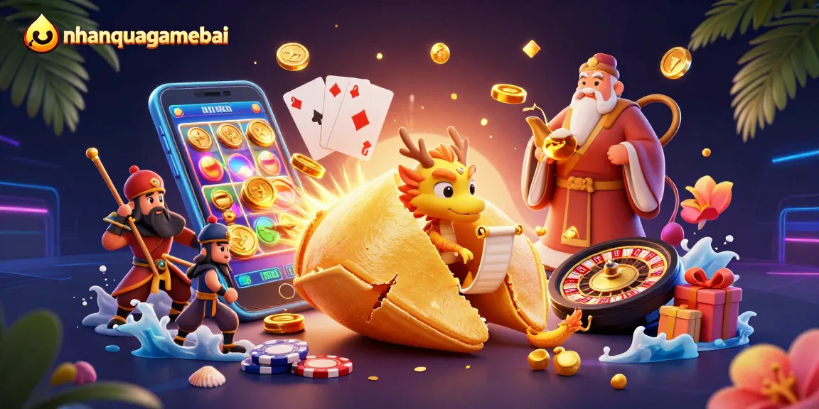 Join the adventure of nhanquagamebai in a vibrant 3D casino scene filled with excitement and fortune.