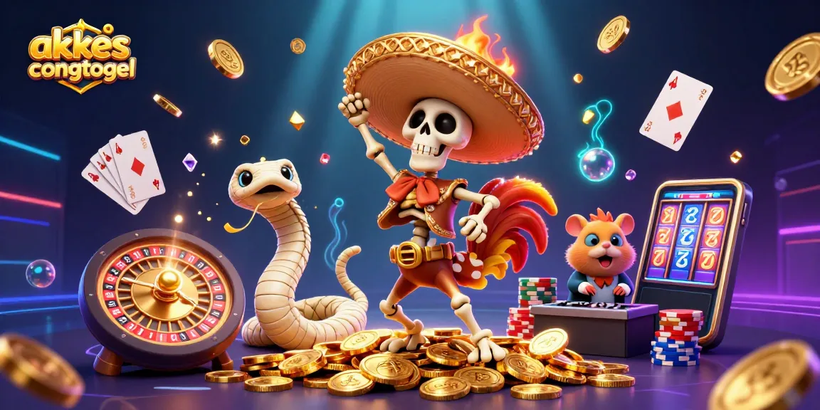 Experience the excitement of aksescongtogel with a 3D cartoon scene showcasing thrilling casino elements and characters.