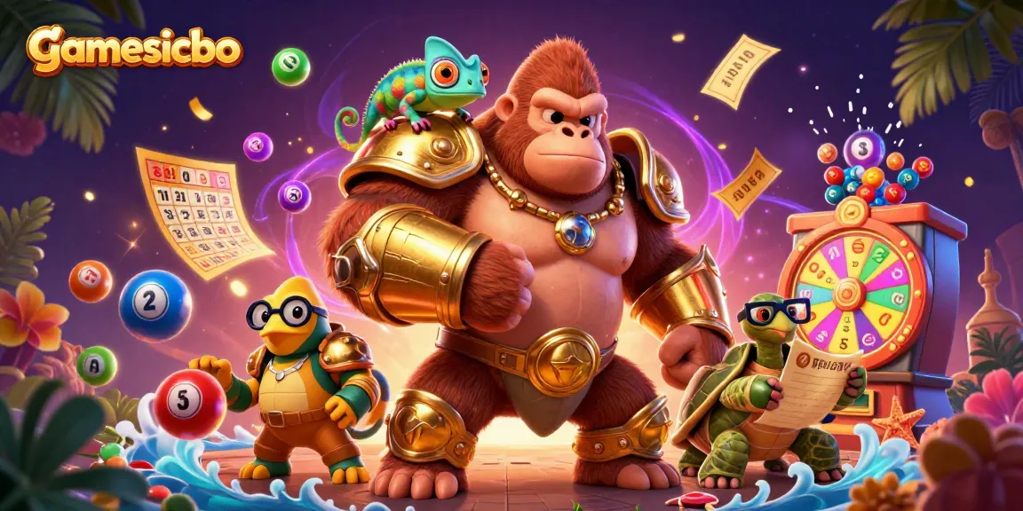 Experience the excitement of gamesicbo with a vibrant illustration showcasing dynamic casino elements and characters.