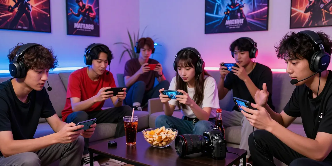 Competitive gaming scene with players enjoying mobile games on the MANTRA88 platform, showcasing engagement and excitement in a modern setup.