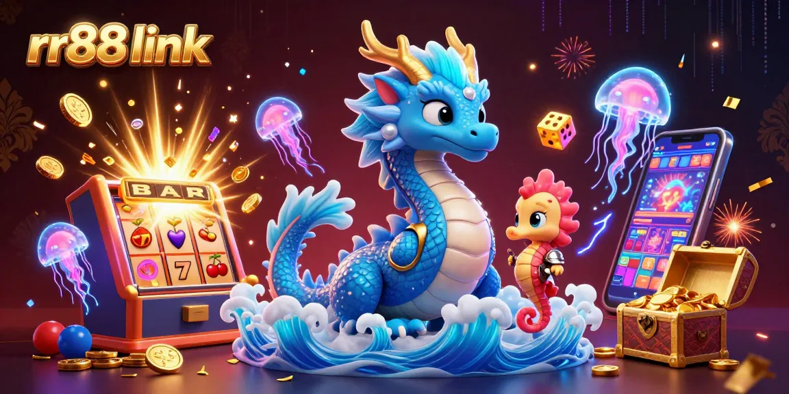 Engage in thrilling gameplay at rr88 link with vibrant casino adventures featuring coins and neon effects.
