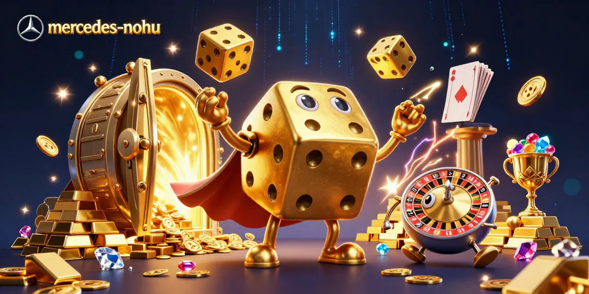 Experience luxury gaming excitement with mercedes-nohu's vibrant casino scene featuring golden dice.