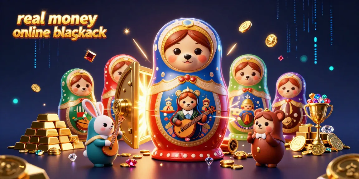 Experience thrilling real money online blackjack with vibrant casino elements and charming characters.