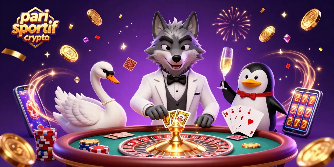 Pariez sur le pari sportif crypto avec des gains animés et des cartes étincelantes.