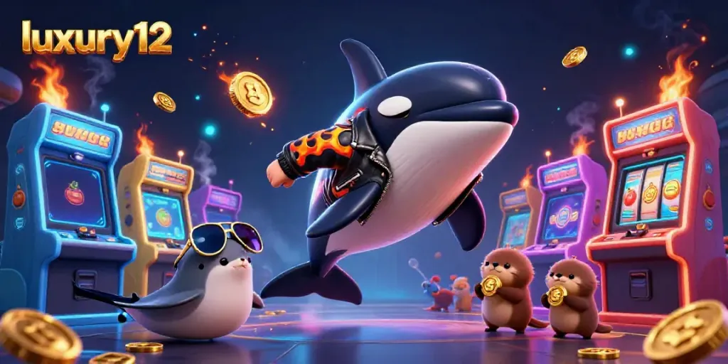 Experience the excitement of luxury12 gaming with vibrant characters and thrilling slot elements.