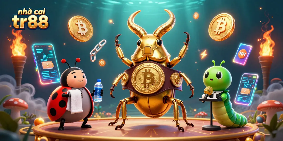 Engage with nhà cái tr88 in a captivating crypto casino scene featuring dynamic cartoon characters.