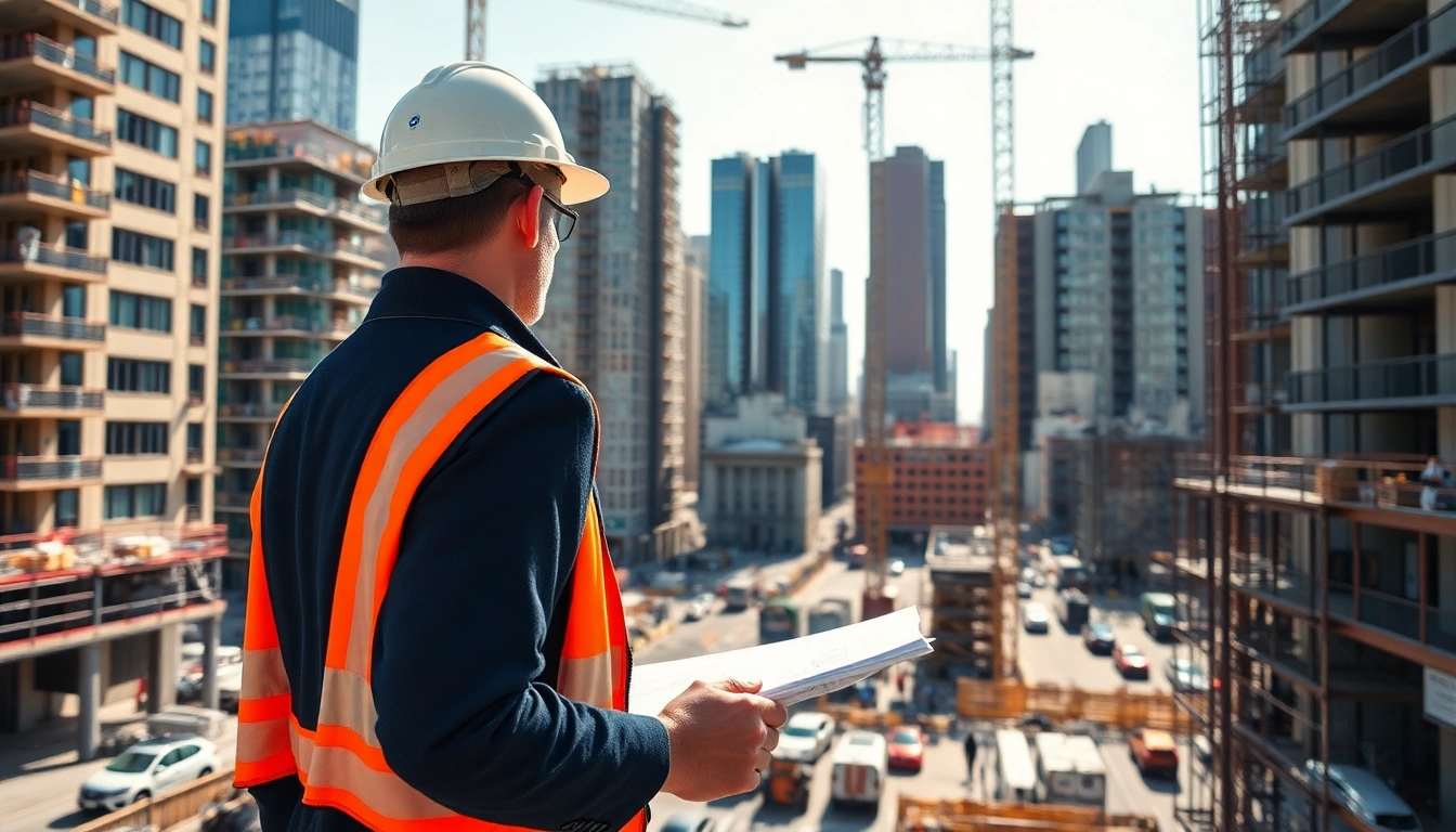 Manhattan Construction Manager supervising a dynamic construction site in New York City.