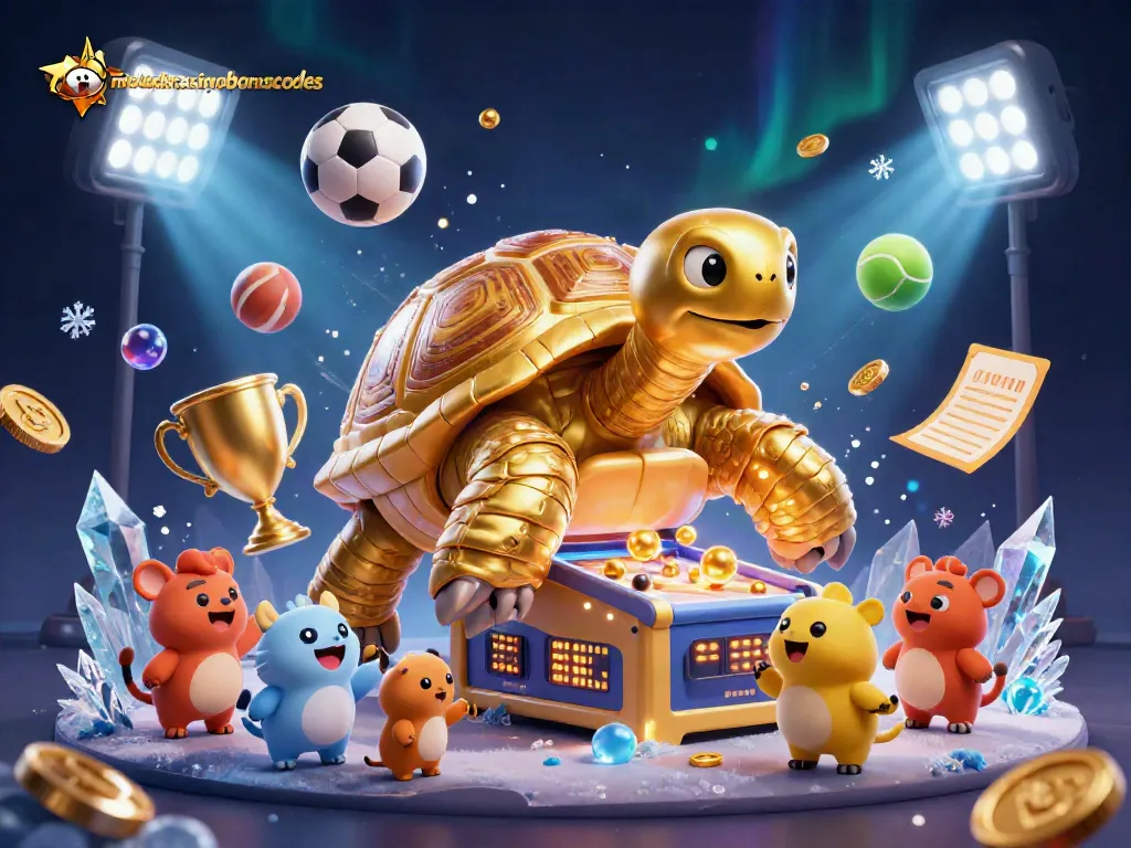 Engage with mcluckcasinobonuscodes through exciting casino games in a vibrant 3D illustration.