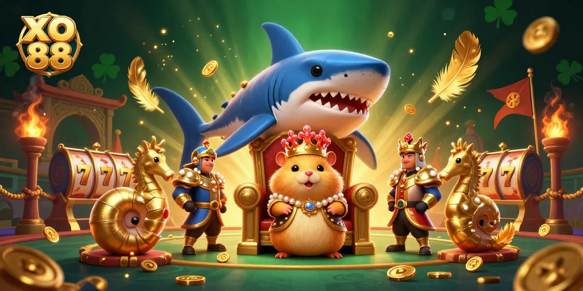 Experience excitement at XO 88 with a dynamic 3D casino illustration showcasing thrilling game elements.