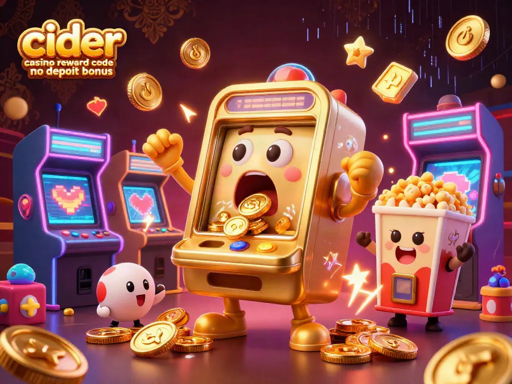 Cider casino reward code no deposit bonus activates jackpot cheers from animated slot machines.