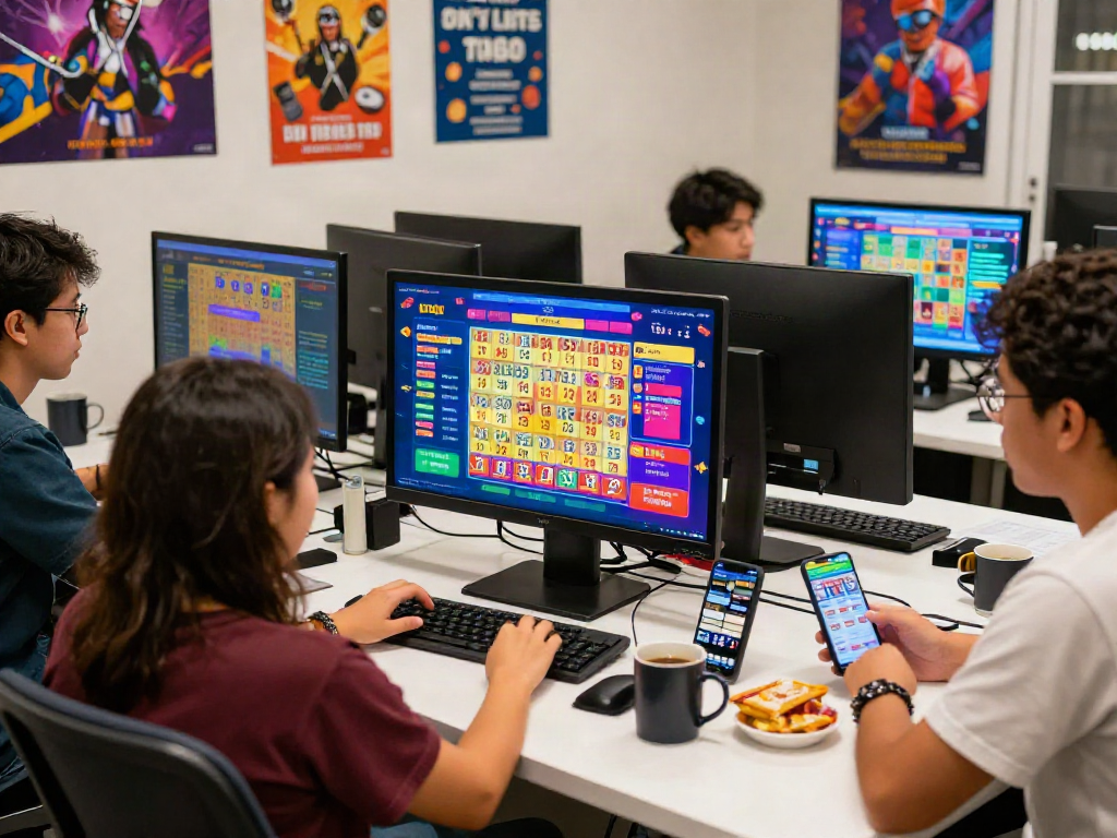 Engaged players enjoying situs togel online in a lively gaming environment.
