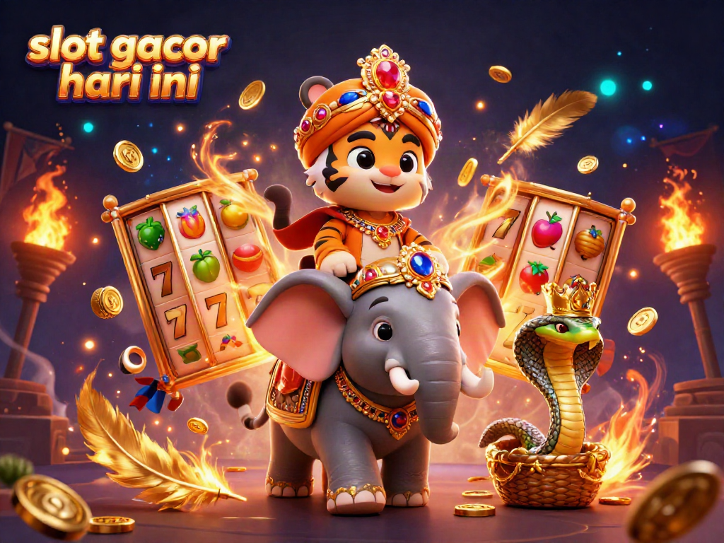Menangkan slot gacor hari ini dengan ilustrasi 3D menakjubkan dari maharaja dan elefant berlimpah emas.