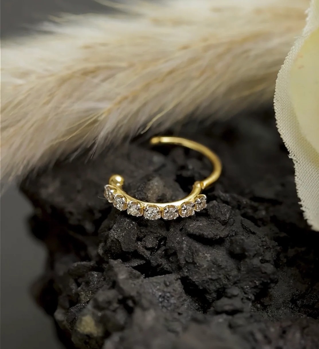 Stylish Diamond Cartilage Hoop for a Modern Look