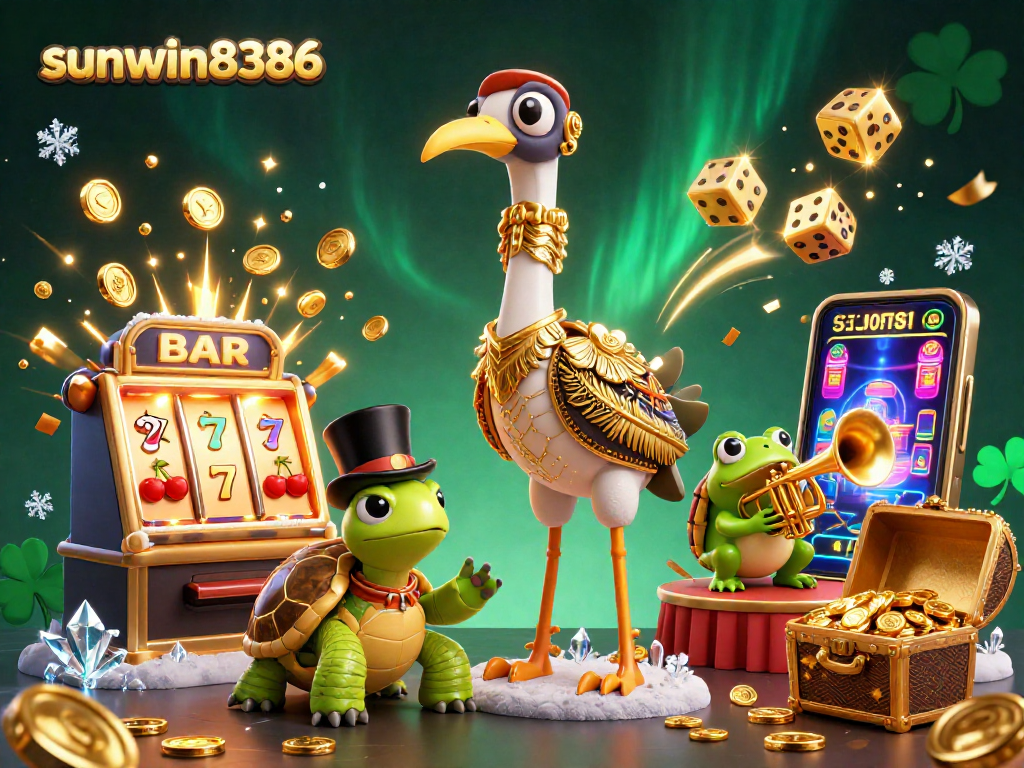 Experience the excitement of sunwin8386 with lively casino characters and jackpot action!