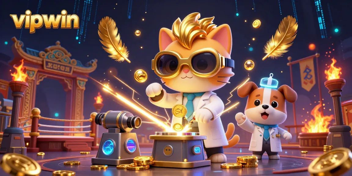 Experience thrilling action with vipwin in this energetic casino scene with scientific flair.