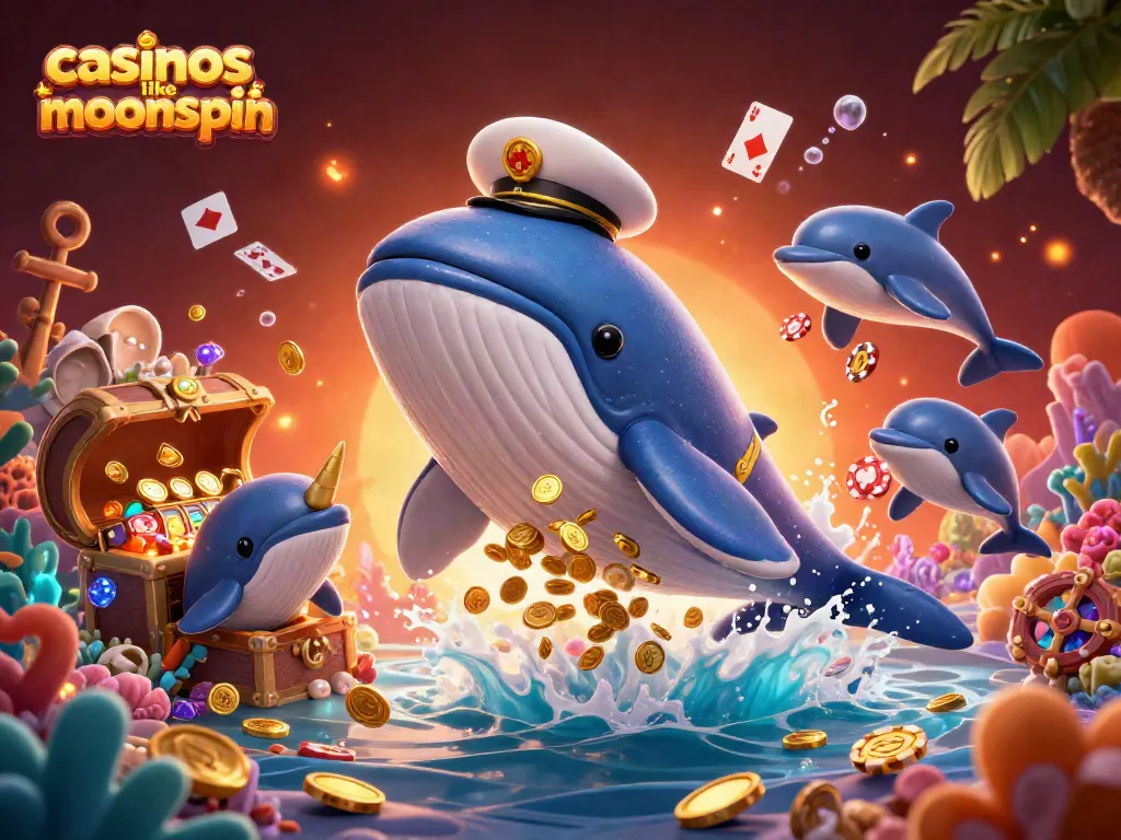 Join the fun with casinos like moonspin, featuring vibrant characters and exciting slot elements in a colorful casino scene.
