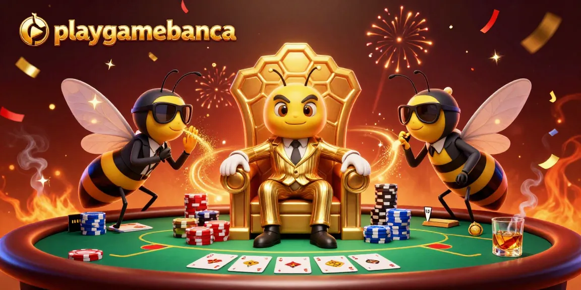 Engage in poker action with playgamebanca as bold cartoon characters fill the scene.