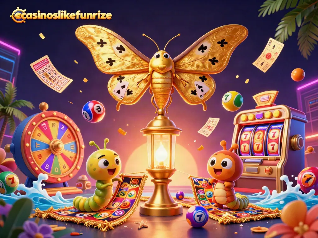 Experience the excitement of casinoslikefunrize with a vibrant lotto scene featuring bouncing balls and dynamic gaming elements.