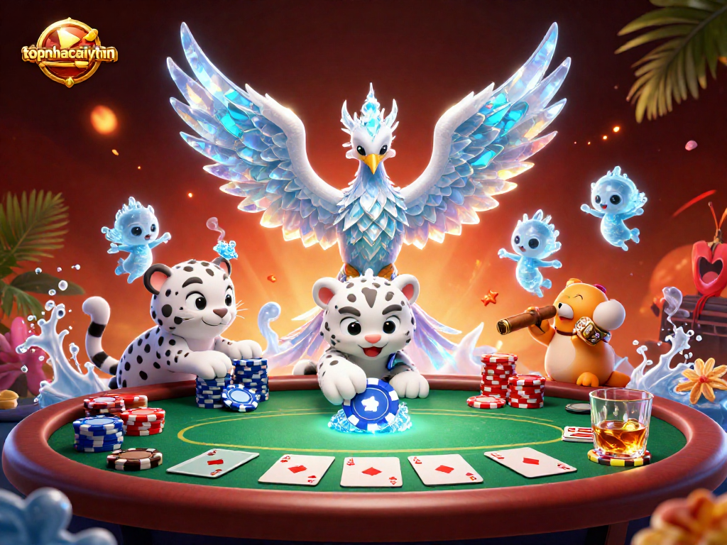 Experience thrilling moments at topnhacaiuytinn with an ice phoenix and poker action.