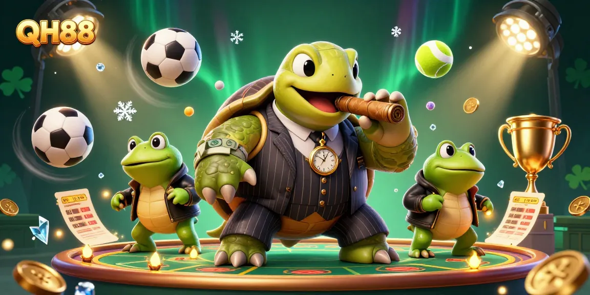Experience QH88's thrilling gaming atmosphere with vibrant characters and dynamic sports elements.