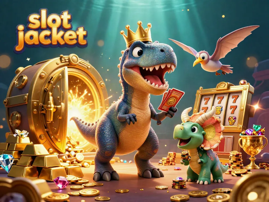 Engaging casino scene showcasing slot jackpot excitement with characters and dynamic gold elements