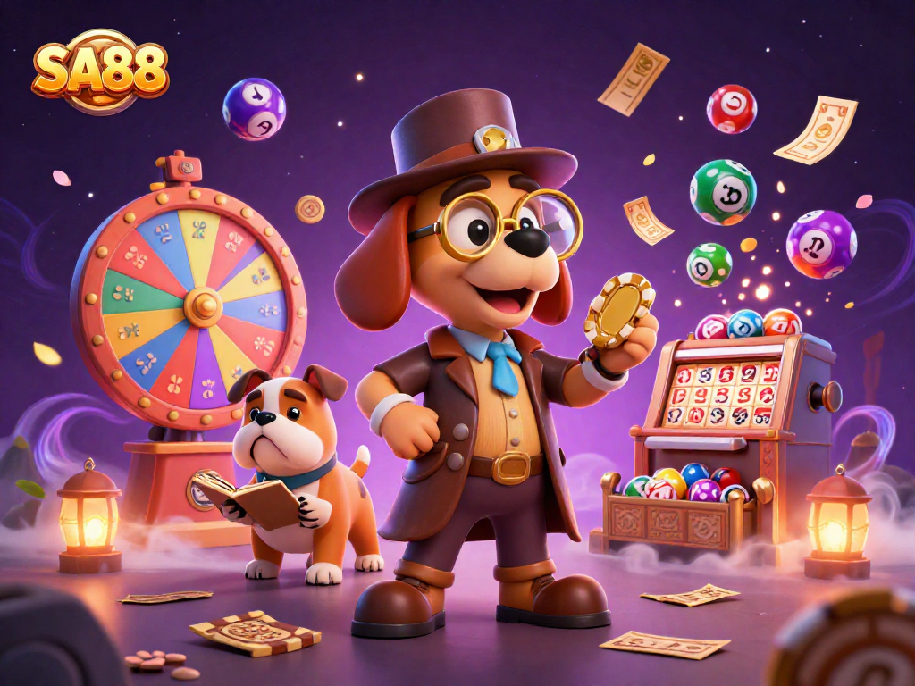 Join SA88's thrilling adventure where a detective bloodhound uncovers golden treasures amidst colorful jackpots!