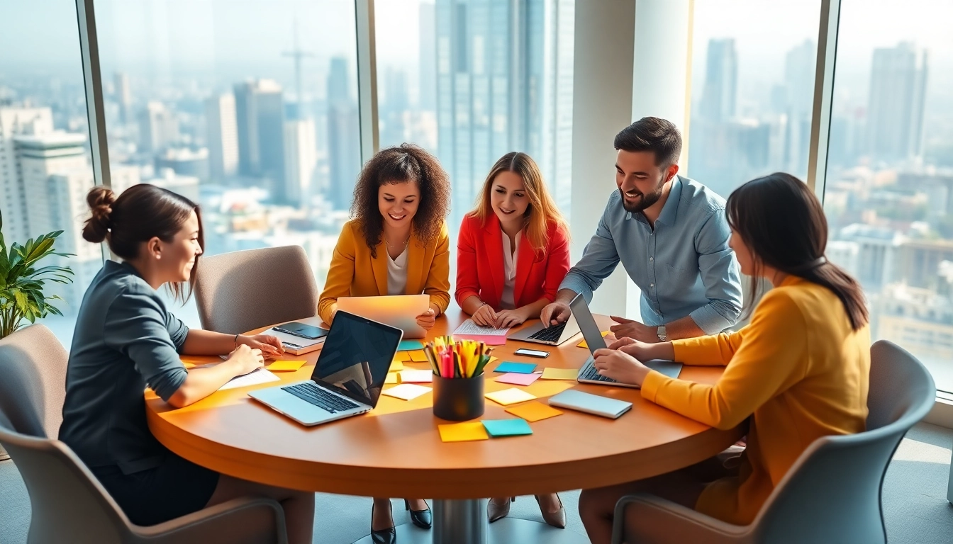 Discover professionals collaborating in a lively office, representing their Ideal career.