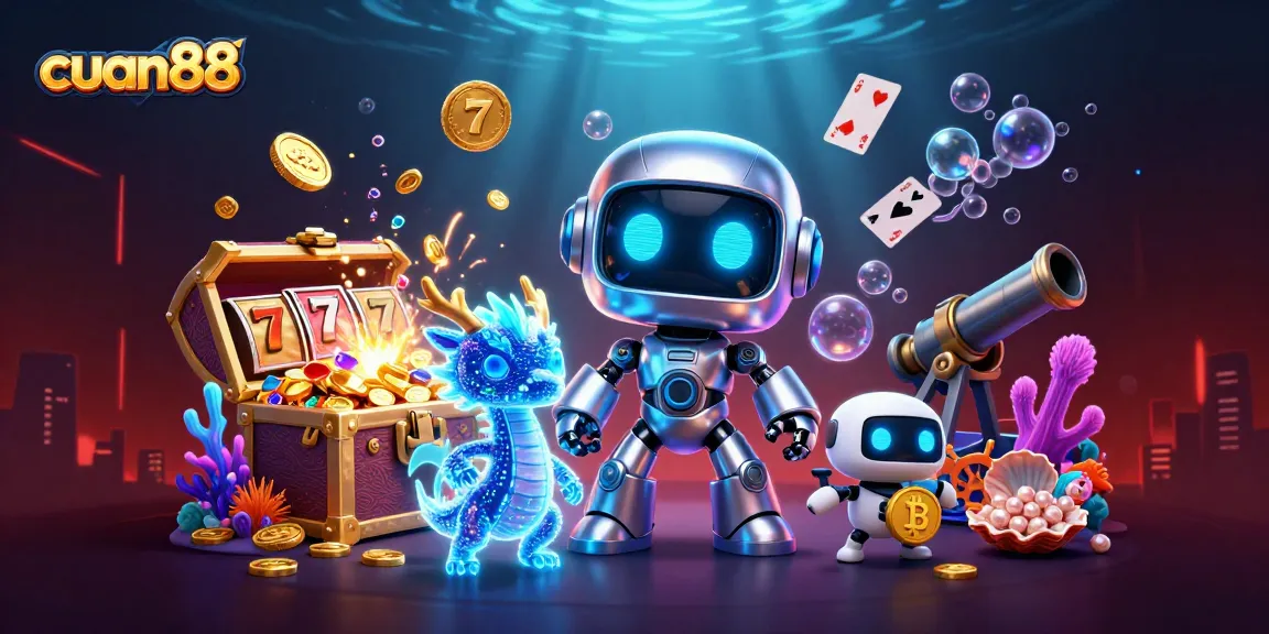 Menggandakan keseruan permainan di cuan88 dengan ilustrasi menarik robot cyberpunk dalam dunia kasino