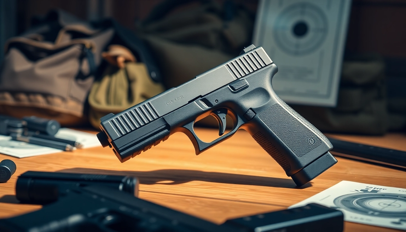 Showcasing the glock 43x mos pistol, highlighting its design features and accessories for enthusiasts.