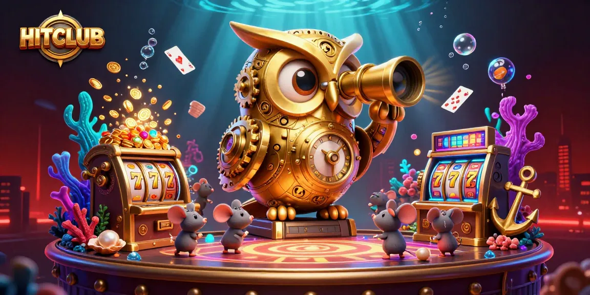 Engage in the exhilarating world of HITCLUB casino gaming as golden owl oversees the action in vibrant detail.