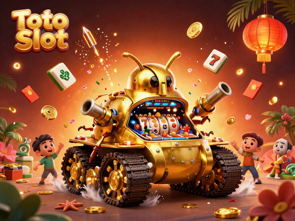 Menangkan jackpot dengan Toto Slot di kasino mini dalam gambar 3D penuh warna.