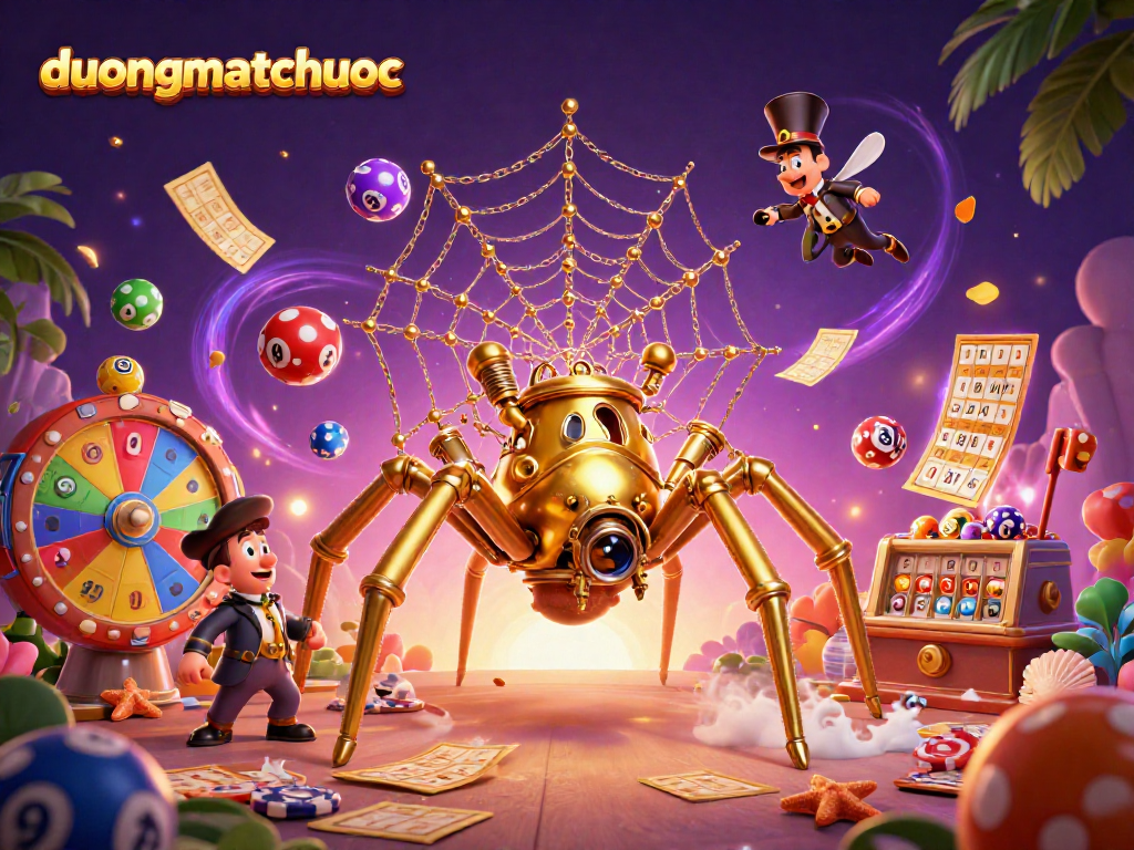Engage with duongmatchuoc's thrilling online game as a steampunk spider captivates players with lottery action.