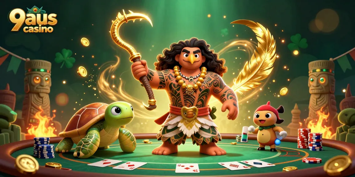 Engage in winning action at 9aus casino with our vibrant poker-themed illustration showcasing strategic card play.