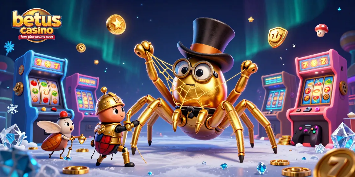 Experience the thrill of winning with betus casino free play promo code, featuring a whimsical 3D scene full of gaming elements.