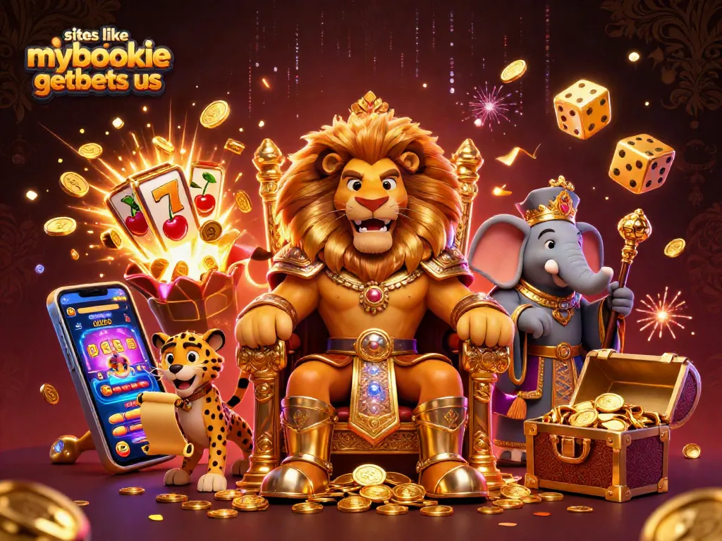 Engage with sites like mybookie getbets us by exploring a vibrant 3D casino scene filled with exciting gaming elements.