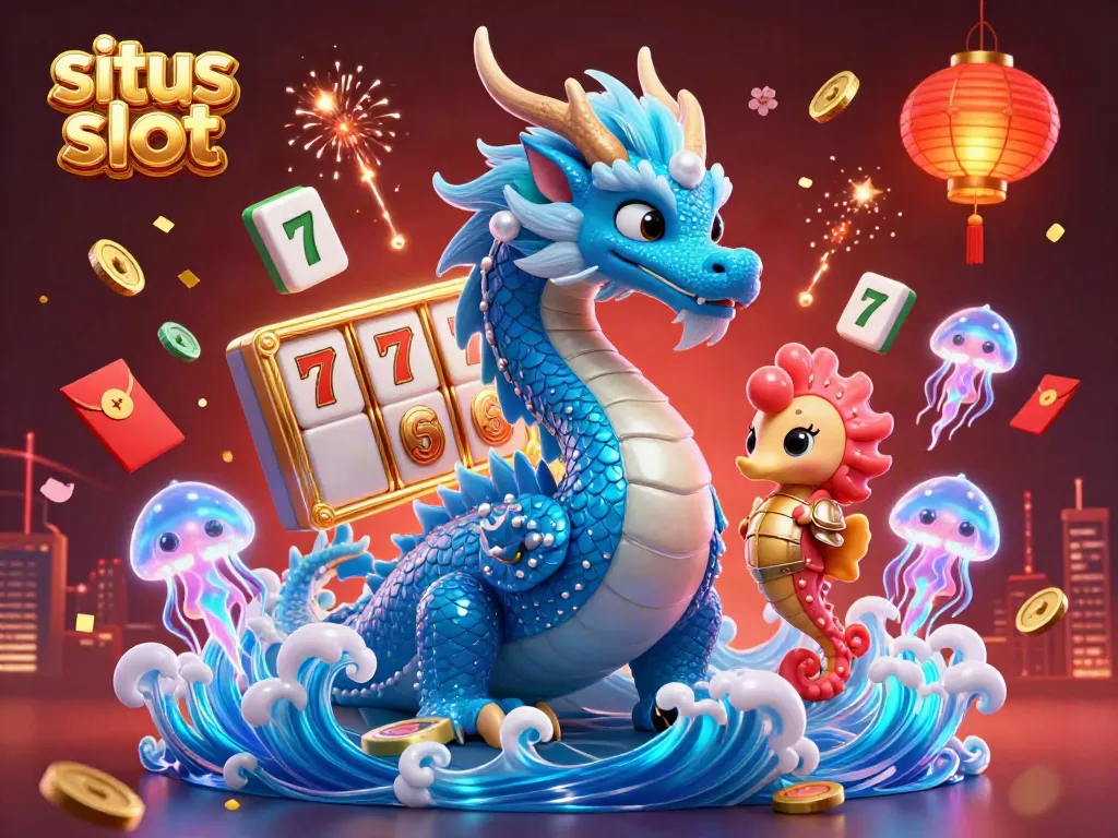 Experience exhilarating gameplay at situs slot with animated casino symbols in a vibrant ocean scene.