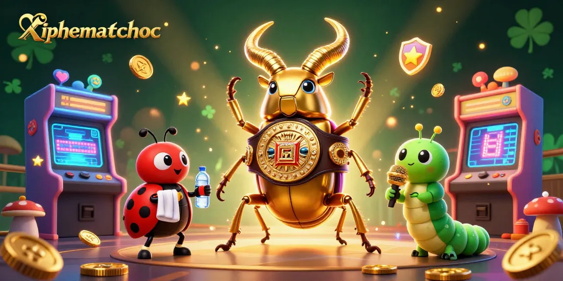 Experience thrilling online matches with xiphematchuoc in a vibrant casino-themed 3D illustration.