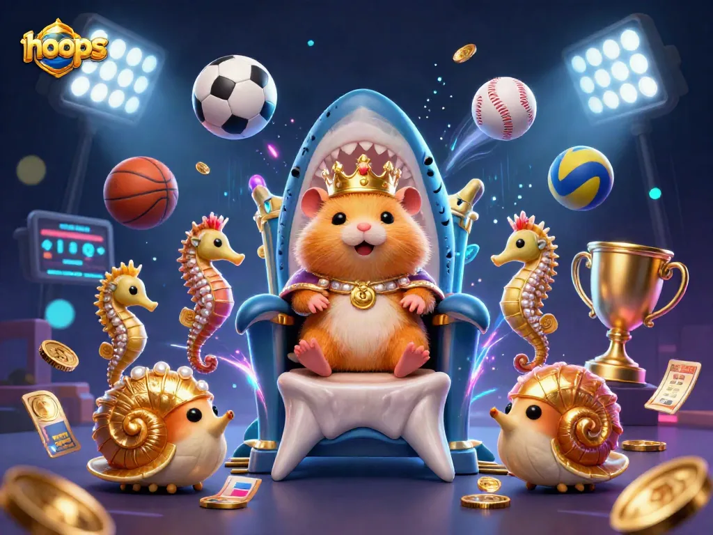 Experience exhilarating hoops action with a golden hamster king in the heart of winning design.